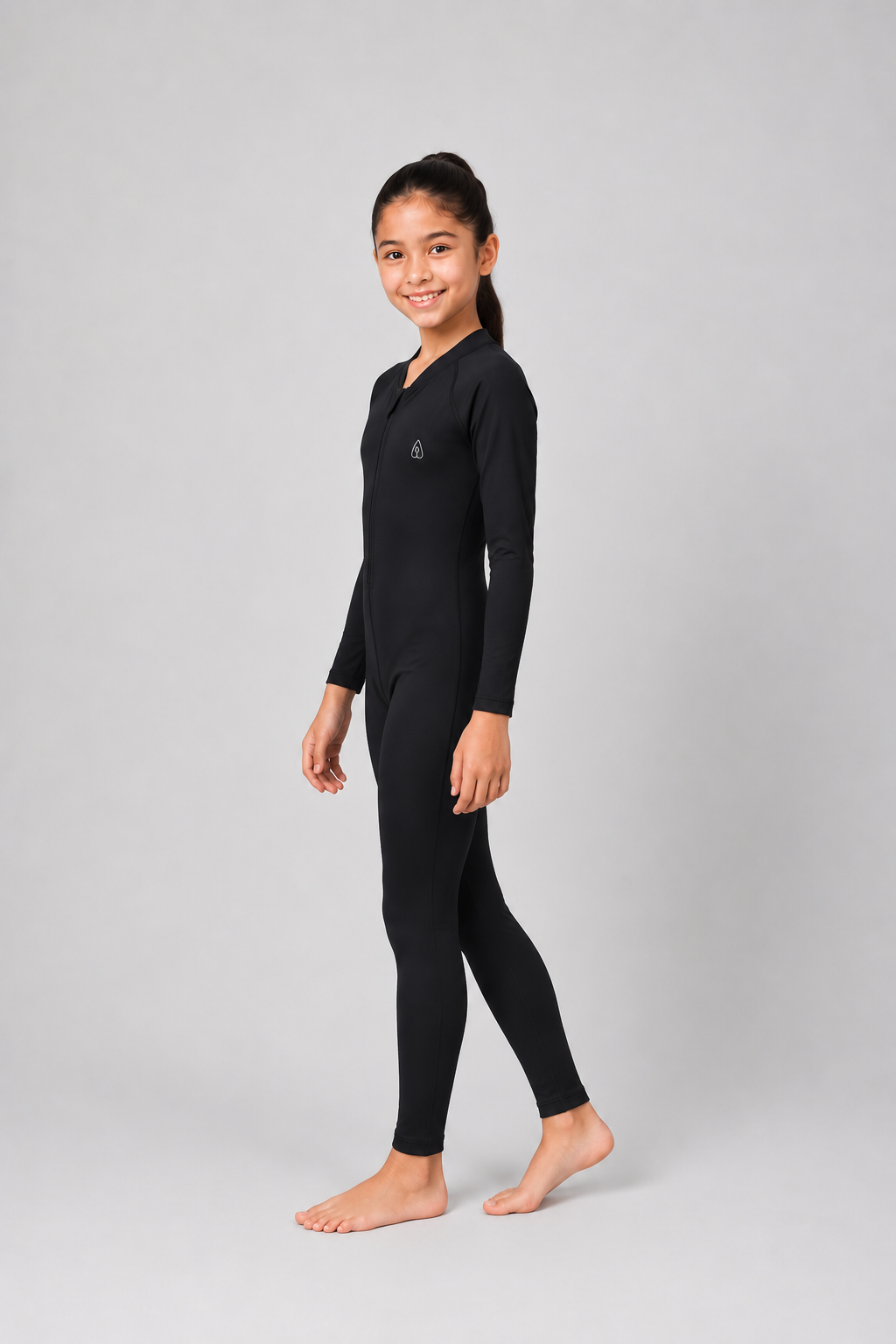 GIRLS PLAIN FULL BODY SWIM SUIT
