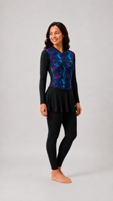 WOMENS PRINTED FULL BODY ZIPPER SWIMWEAR