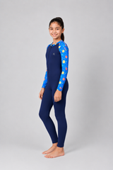 GIRLS BODY SUIT WITH PRINTED SLEEVES