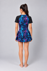 GIRLS PRINT & PLAIN SWIMDRESS