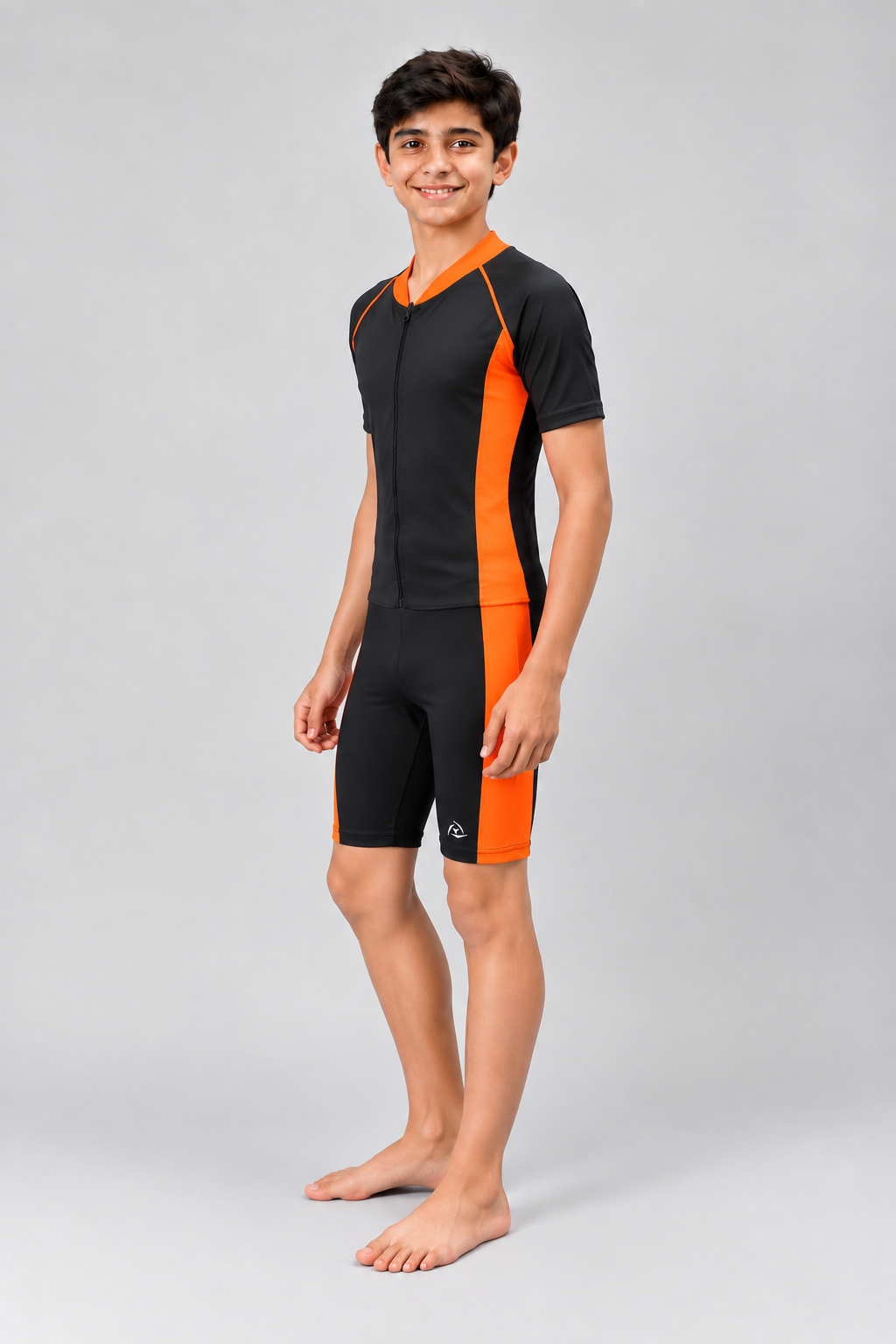 BOYS HALF LEG TWO-TONE BODY SUIT
