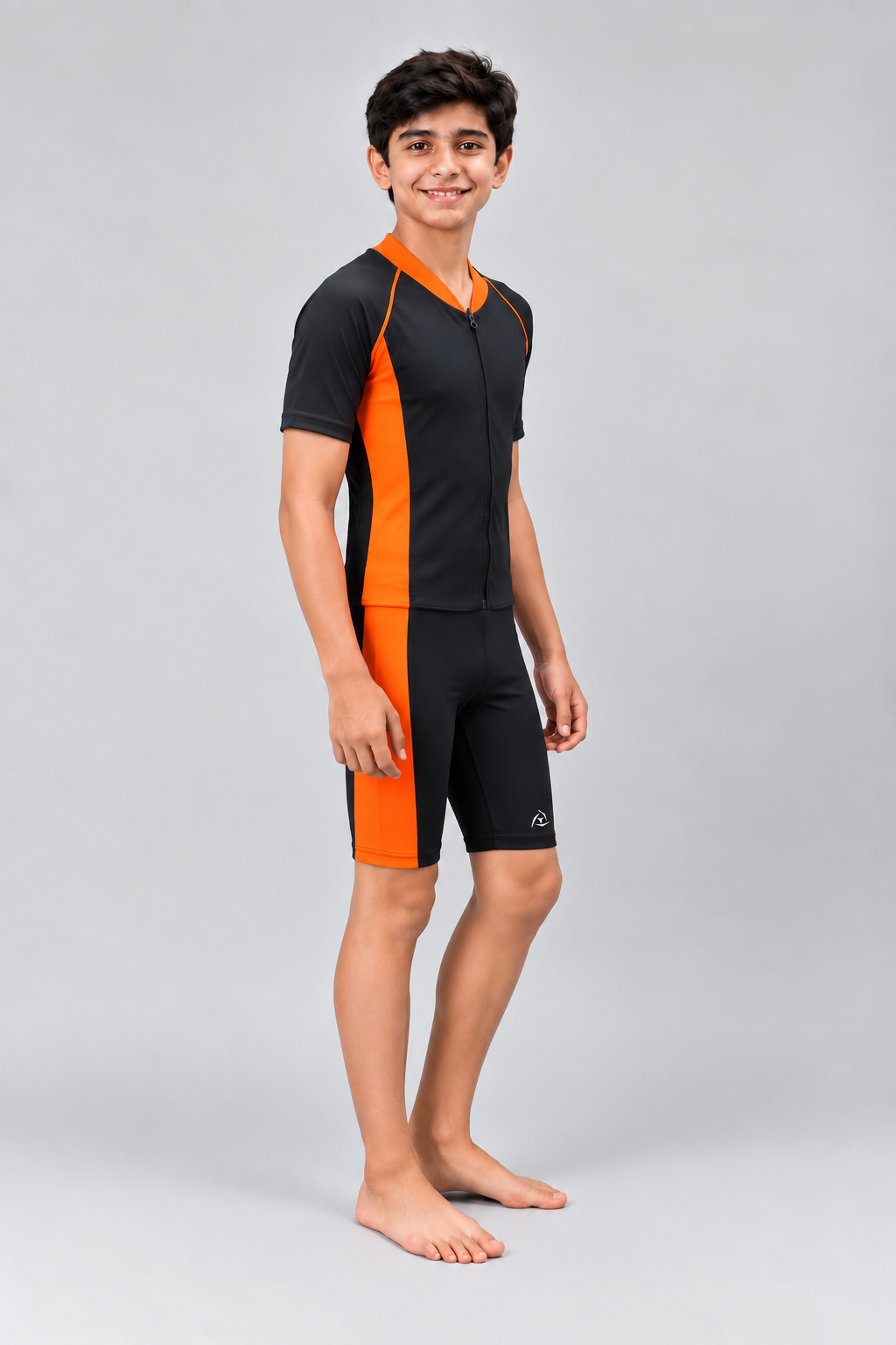 BOYS HALF LEG TWO-TONE BODY SUIT