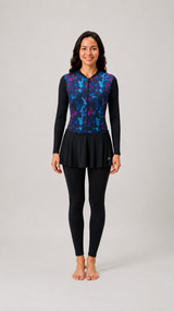 WOMENS PRINTED FULL BODY ZIPPER SWIMWEAR