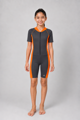 GIRLS TWO-TONE HALF LEG BODY SUIT
