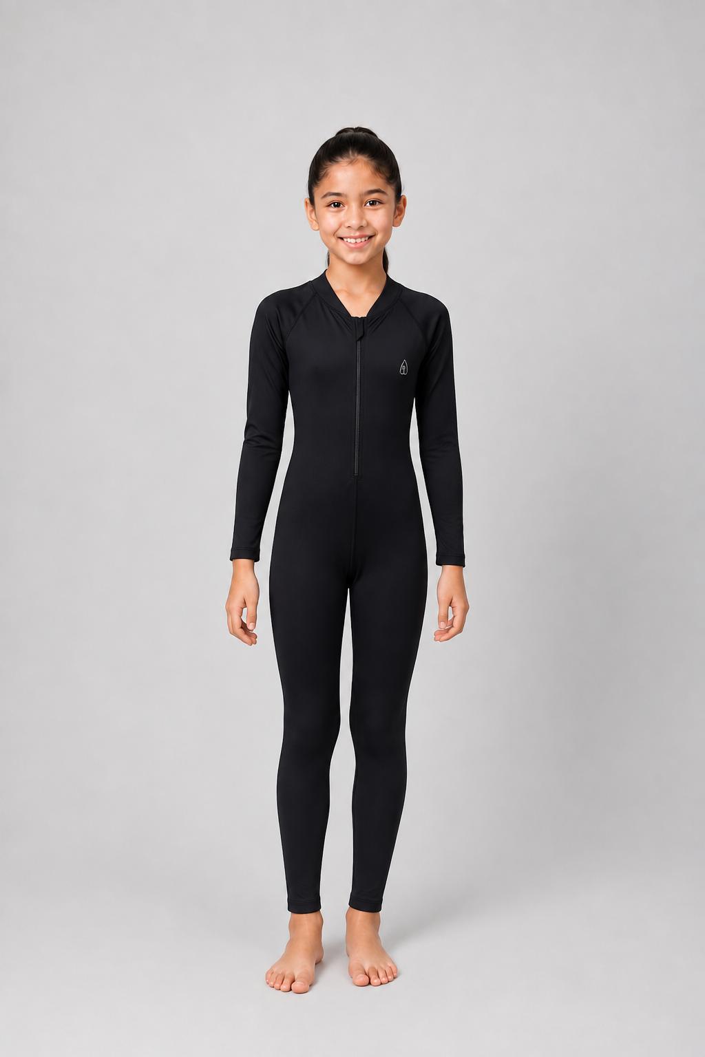 GIRLS PLAIN FULL BODY SWIM SUIT