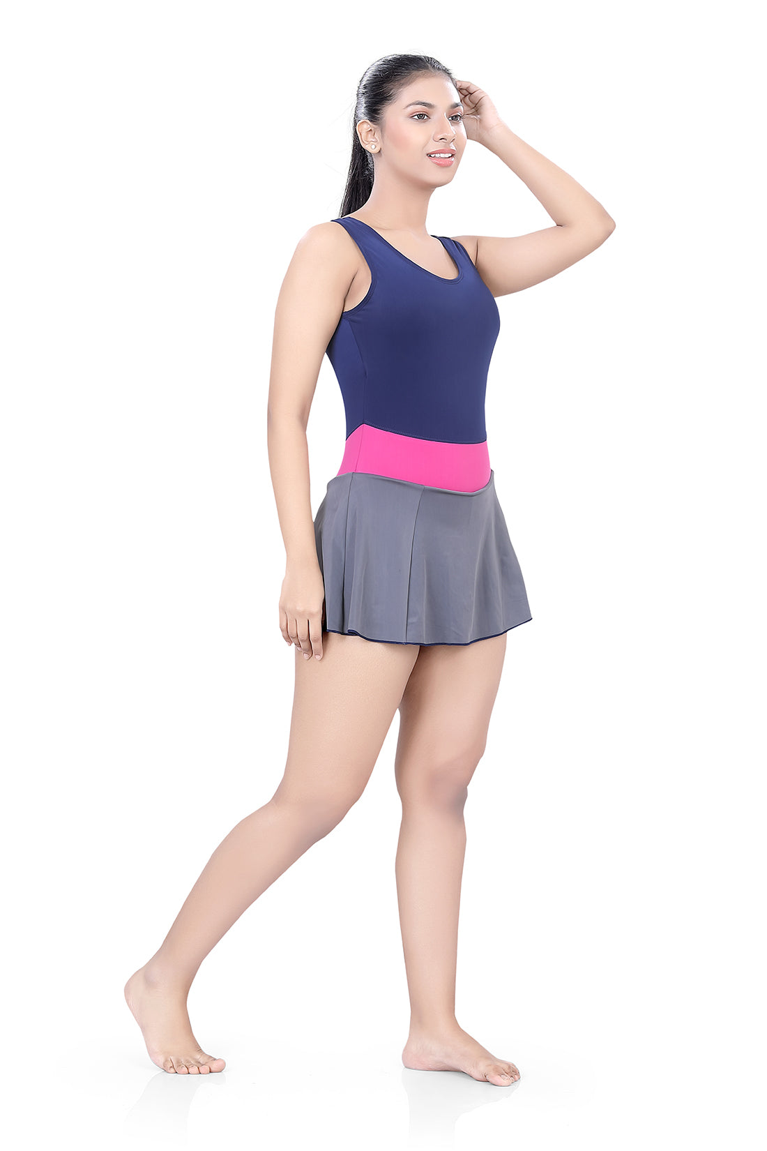 WOMENS ROUND NECK BOYLEG SWIMWEAR