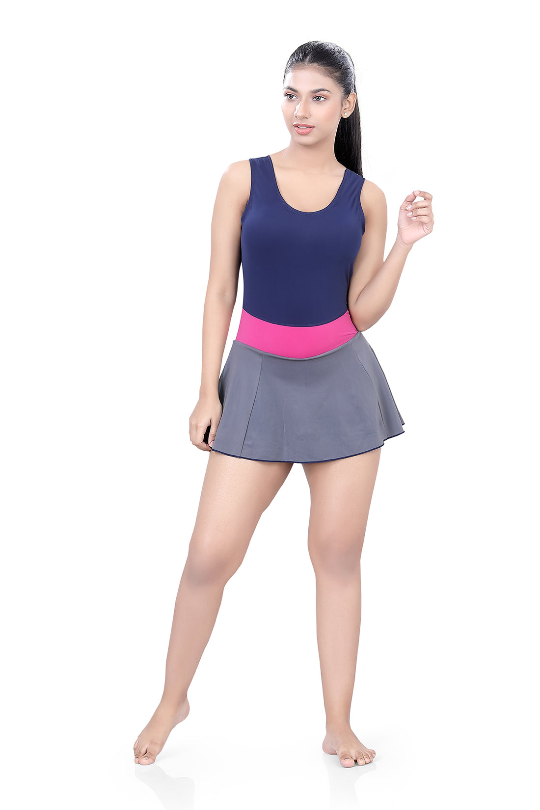 WOMENS ROUND NECK BOYLEG SWIMWEAR