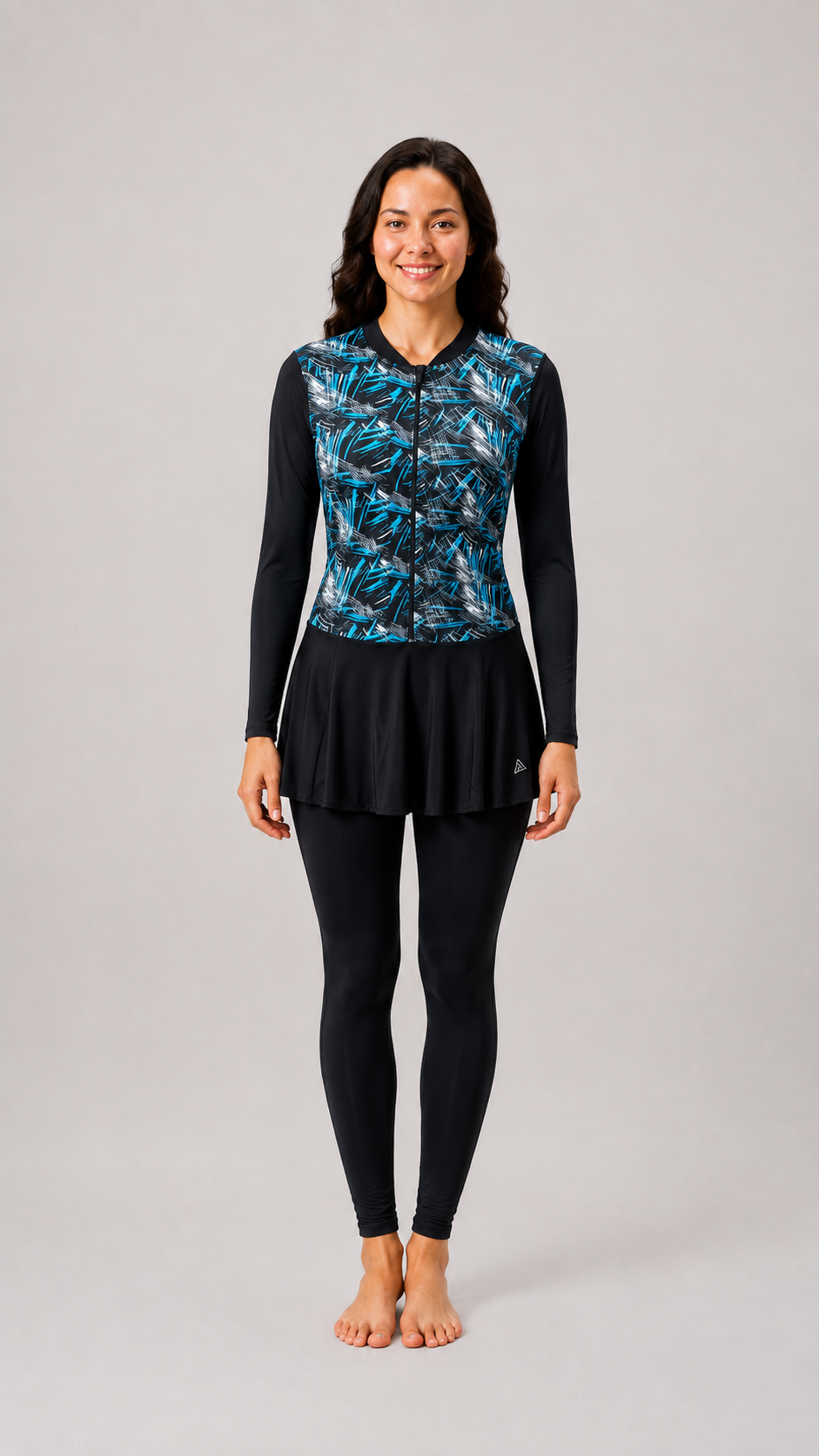 WOMENS PRINTED FULL BODY ZIPPER SWIMWEAR