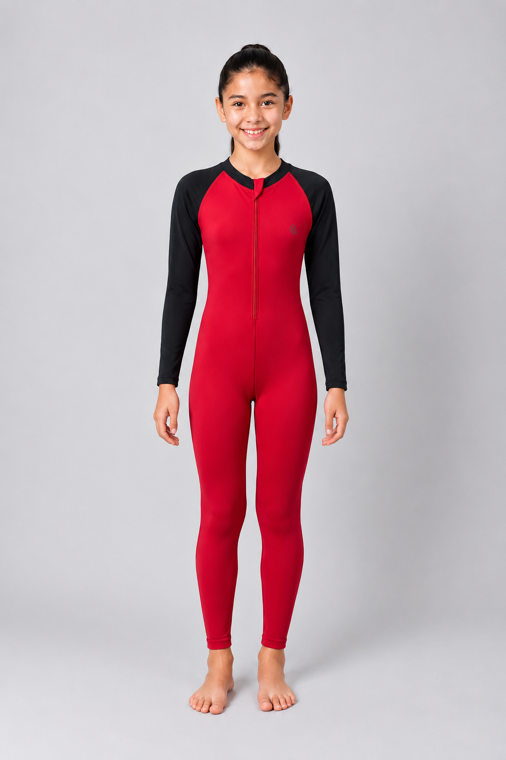 GIRLS BODY SUIT WITH PLAIN SLEEVES
