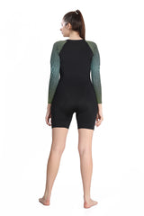 WOMENS KNEE SUIT PRINT & PLAIN COMBO