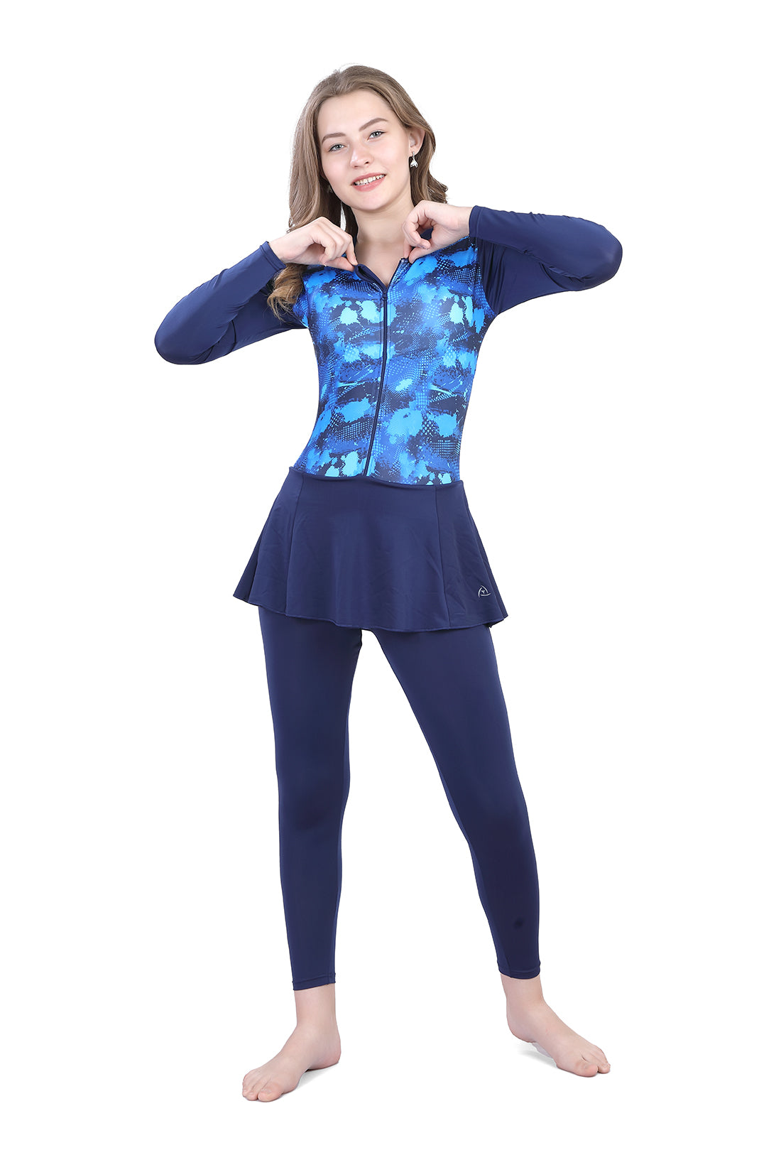 WOMENS PRINTED FULL BODY ZIPPER SWIMWEAR