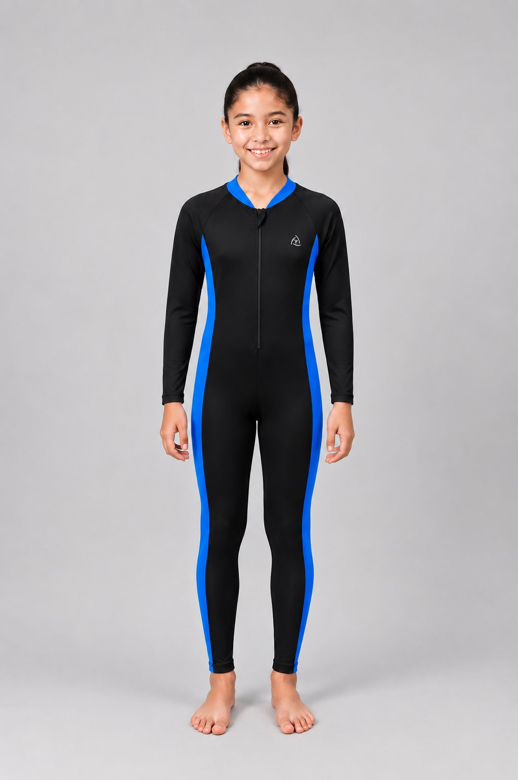 GIRLS TWO-TONE FULL BODY SWIM SUIT