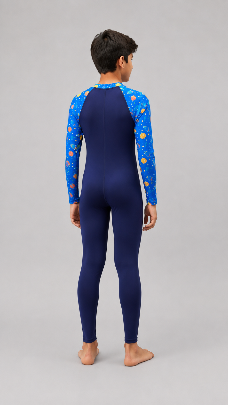 BOYS BODY SUIT WITH PRINTED SLEEVES