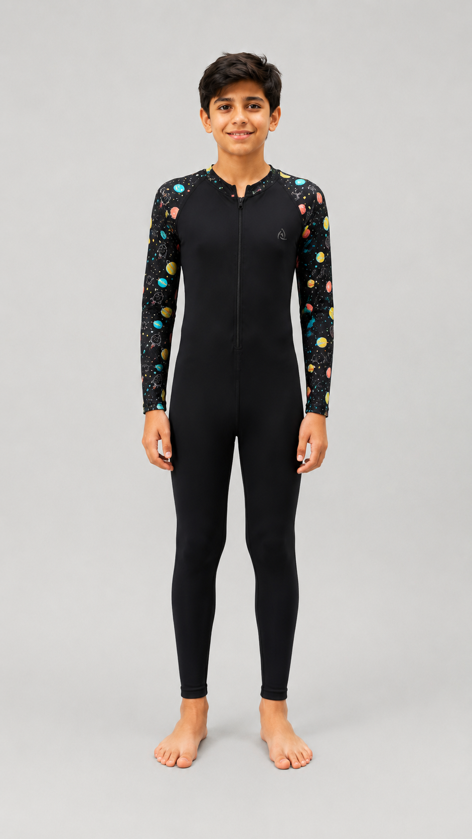 BOYS BODY SUIT WITH PRINTED SLEEVES