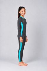 GIRLS TWO-TONE FULL BODY SWIM SUIT