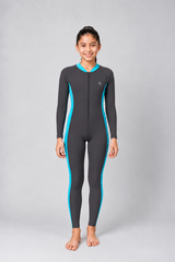 GIRLS TWO-TONE FULL BODY SWIM SUIT
