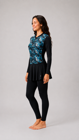 WOMENS PRINTED FULL BODY ZIPPER SWIMWEAR