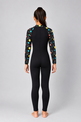 GIRLS BODY SUIT WITH PRINTED SLEEVES