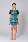 GIRLS PRINT & PLAIN SWIMDRESS