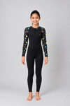 GIRLS BODY SUIT WITH PRINTED SLEEVES