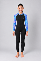 GIRLS BODY SUIT WITH PRINTED SLEEVES