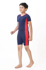 BOYS HALF LEG TWO-TONE BODY SUIT