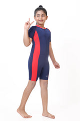 GIRLS TWO-TONE HALF LEG BODY SUIT