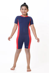 GIRLS TWO-TONE HALF LEG BODY SUIT